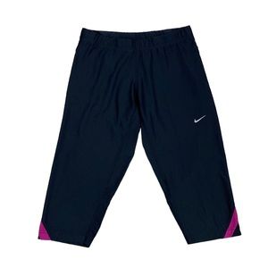Nike Dri-Fit Capris Running Pants with Mesh, Drawstring Waist, Zippered …